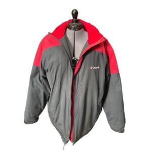 CHAPS Ralph Lauren Hooded Winter Coat Red Blue Retro Ski Jacket Style Men’s Sz M